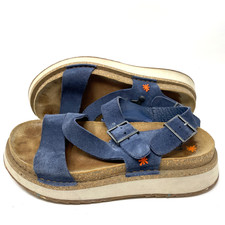 The Art Company Vancouver Sandals Blue Suede UK 5 EU 38 Chunky Platform