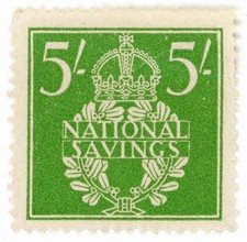 (I.B) Cinderella Collection : National Savings - Wreath 5/- 