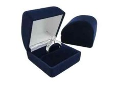 Blue velvet ring box jewellery - velvet,