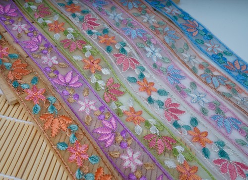 Floral embroidered mesh lace - mesh,
