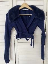 Lovely Zara Blue Wrap Faux Fur