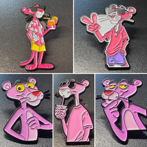 Pink panther enamel pin - x,