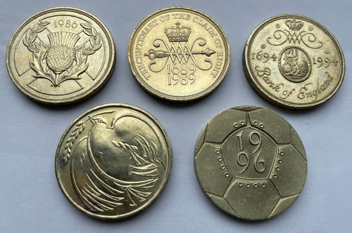 Two pound coins 1986 - two,