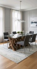 Driftwood Glass Dining Table