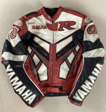 Vintage Yamaha R Leather Biker Jacket Motorcycle Jacket With Pads Size L