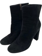 Gianvito Rossi Black Suede Ankle Boots High Block Heel - UK8