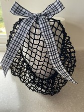 1940s Style Hair Snood/Net BLACK Handmade in Fine Yarn. Orig Wartime Pattern