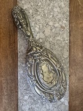 Antique Vintage Silver Hair Brush Ornate Design 24.5cm