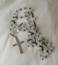 Vintage Rosary beads with Sterling Silver cross - Chester 1897