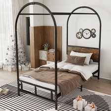 Canopy Bed Steel 3ft Single