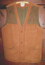 MEN'S  SHOOTING VEST 'BERETTA'  44" SAND/DARK BROWN SHOULDER -PLAIN OLIVE LINING
