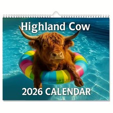 2026 Highland Cow Wall