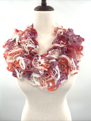 Handmade ruffle yarn scarf - yarn,