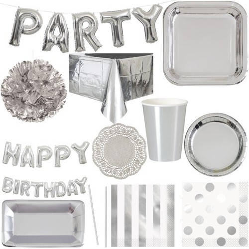 Silber party dekoration - silber,
