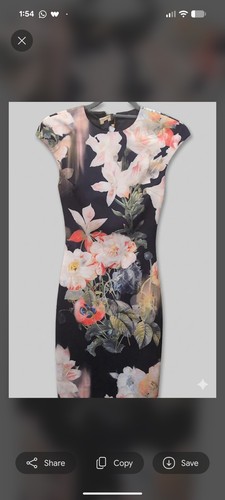 Ted baker black floral bodycon - ted,