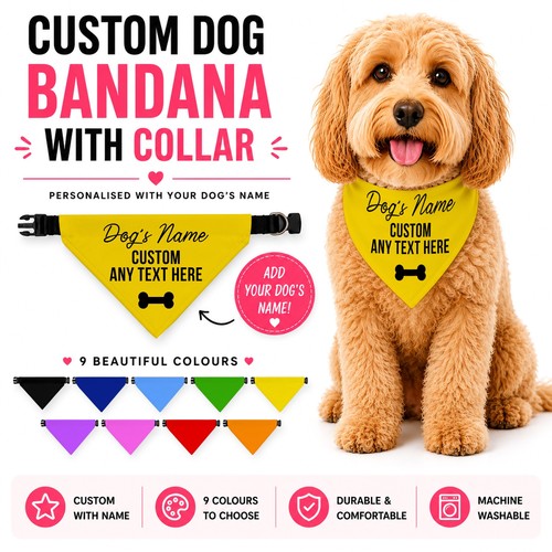 Personalised dog bandana - personalised,