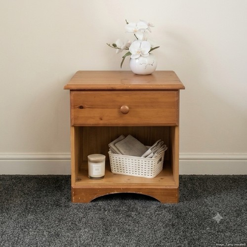 Pine wood bed side - pine,