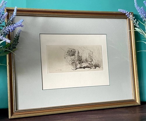 Vintage print etching - print,
