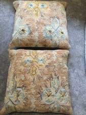 Pair of OKA textured wool cushions cover 22 x22” 
