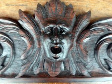 Victorian oak door pediment cresting green man carved wood antique salvage