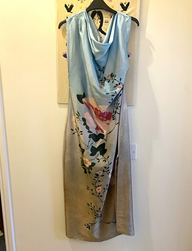 Zara satin cowl neck floral - satin,