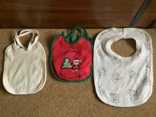 Bundle of 3 x Vintage Baby Bibs - Xmas bib + 2 others