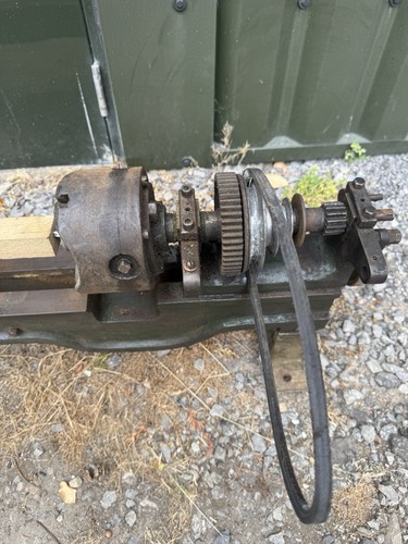 Antique wood turning lathe - wood, j