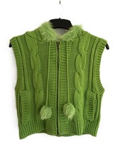 Urban Outfitters Green Pom Pom Knit Gilet - Size Medium.