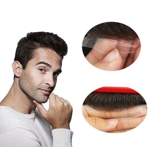 Mens toupee thin skin - v, looped