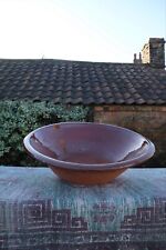 Antique Glazed Terracotta Dairy Bowl.