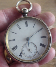 ANTIQUE GENTS SILVER  FUSEE POCKET WATCH   DATE C1877