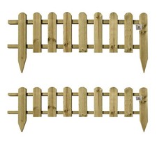 Wooden Picket Fence Fencing Garden Wood Lawn Border Flower Edging Panels