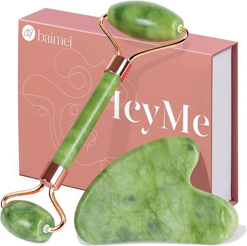 Baimei jade roller - jade, sha
