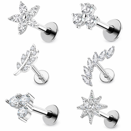 16g 8mm labret stud piercing - 16g,