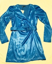 Zara Blue Satin Look Wrap