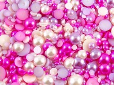 Assorted Flat Back Pearls, Rhinestones, Embellishments Christmas Natural Pastels