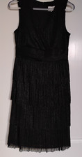 JOSEPH RIBKOFF SLEEVELESS CROSS-OVER STYLE DRESS. BLACK/SILVER. UK 12. NWOT. FAB