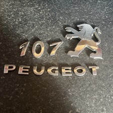 Peugeot 107 Boot Car Badges Logo and letters