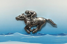 Race Horse And Jockey Silver