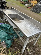 Industrial Grade Large Sink With Ribbed Draining Base Racking Section