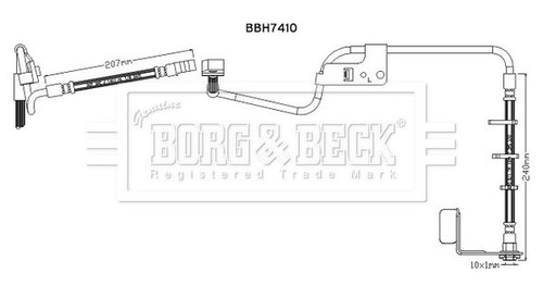 Borg beck bbh7410 brake hose - bbh7410,