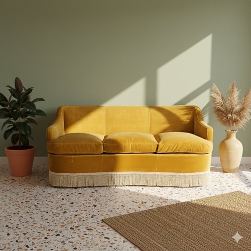 Vintage sofa fabric spring - sofa,
