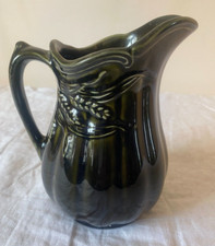 ARTHUR WOOD WHEAT DESIGN WATER JUG MEDIUM EARTHENWARE PITCHER GREEN GLAZED
