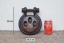 antique wooden old ships rigging block wooden pulley hoist dead eye deadeye