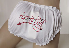 Pretty Cute Ivory Lettuce Ruffle Bikini Knickers  Satin Panties   S  34-36" hips