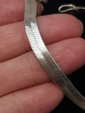 925 Silver Bracelet Sterling Silver Wide Flat Chain Bracelet by ACPL  18.5 cm's