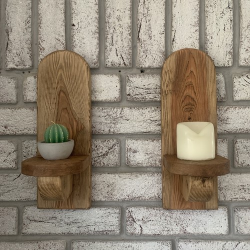 Handmade wooden wall - wooden, sconce