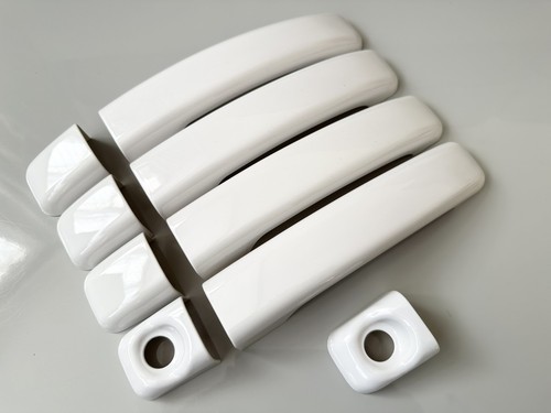 Gloss white door handle covers - white,