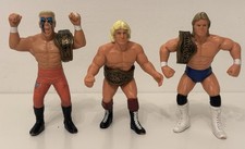 WCW Galoob CHAMPIONS RIC FLAIR STING LEX LUGER Wrestling Action Figures W BELTS