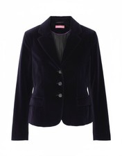 SUZANNA Womens Velvet 3 Button Blazer Jacket EU 40 Medium Purple Cotton AT16